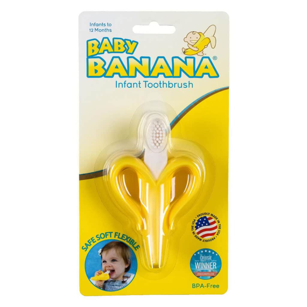 baby infant banana brush
